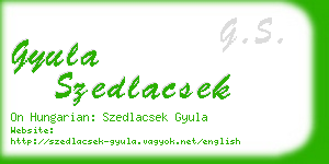 gyula szedlacsek business card